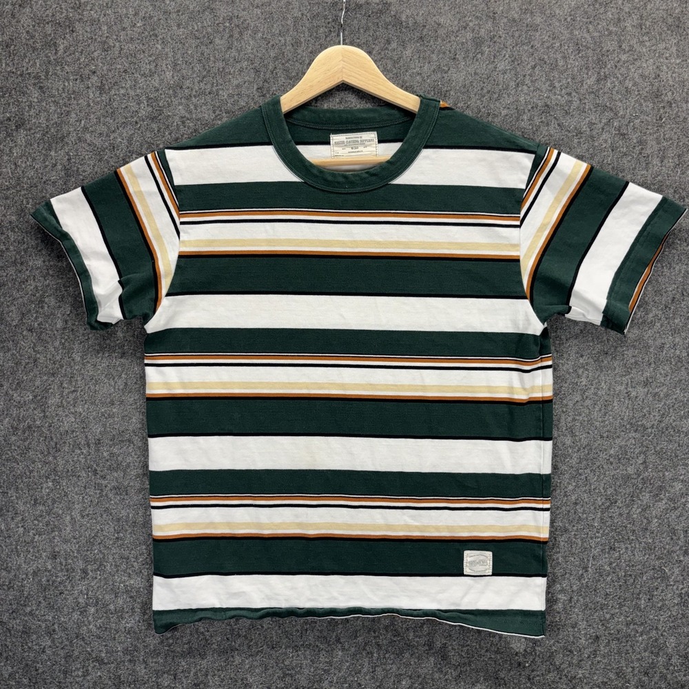 Okonkwo Striped T-Shirt Mens Japanese Medium Short Sleeve Heavyweight Cotton